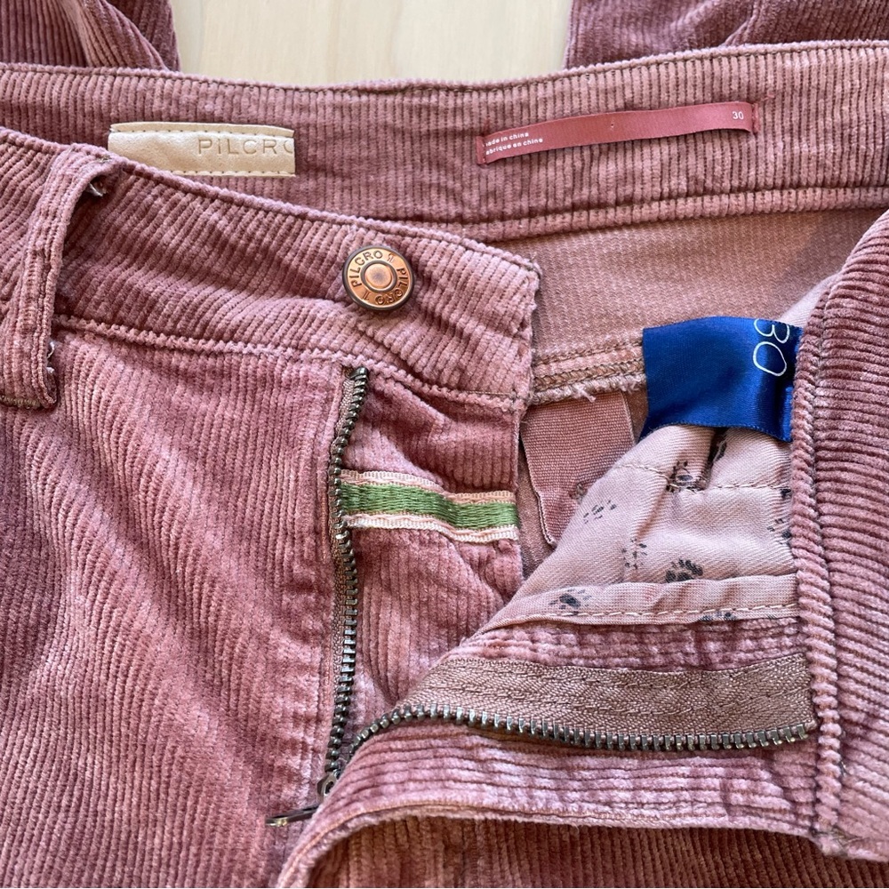 Pilcro Anthropologie Boot Cut Corduroy Pants Size 30 Rusty Rose Wine Trending! - Picture 5 of 16
